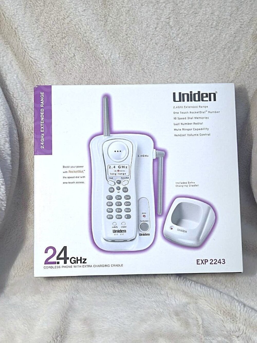 Uniden 2.4 ghz Extended Range Cordless Phone w/ Extra Charging Cradle NEW